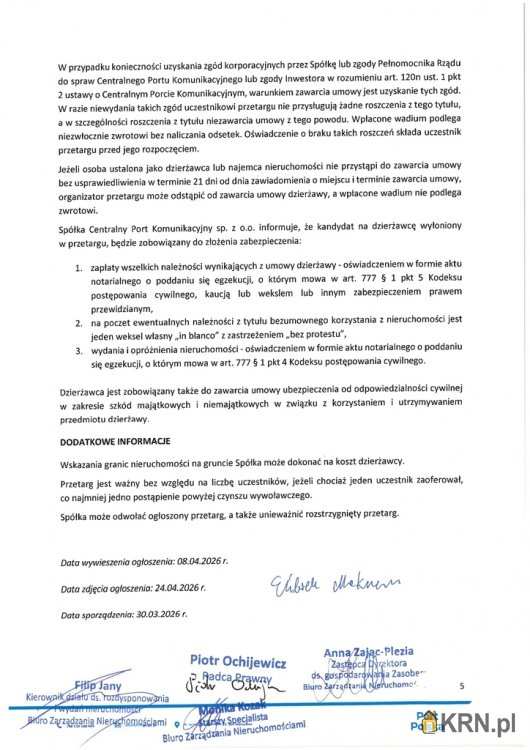 , Teresin, ul. , Działki  do wynajęcia