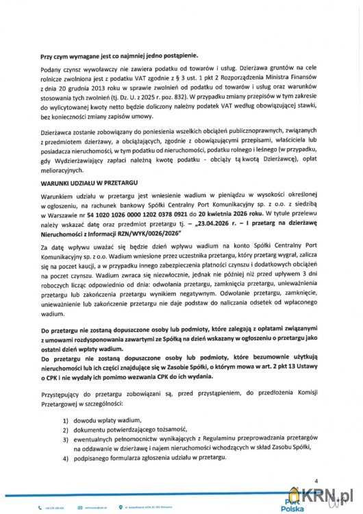 Wiskitki, ul. , , Działki  do wynajęcia