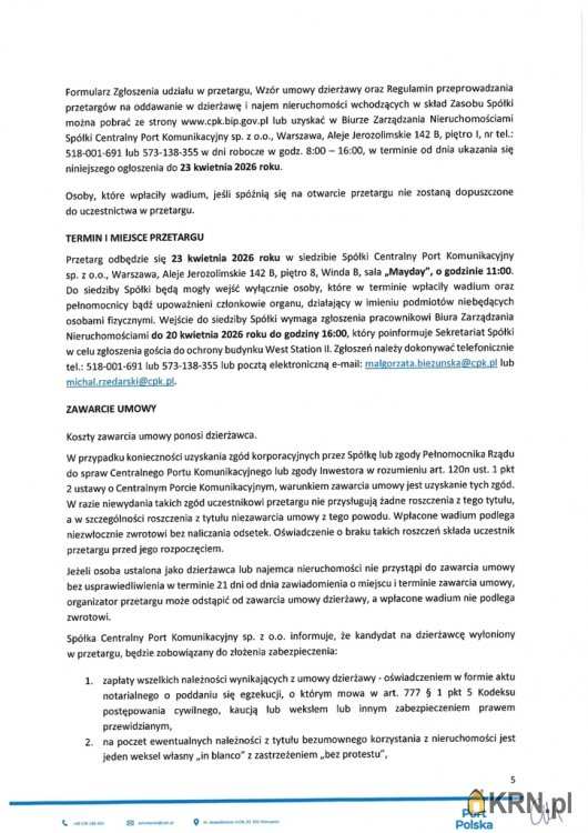 , Wiskitki, ul. , Działki  do wynajęcia