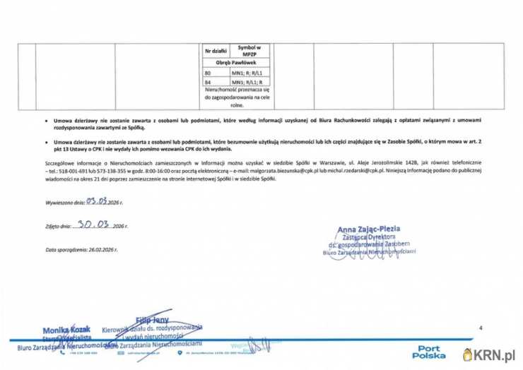 Teresin, ul. , , Działki  do wynajęcia