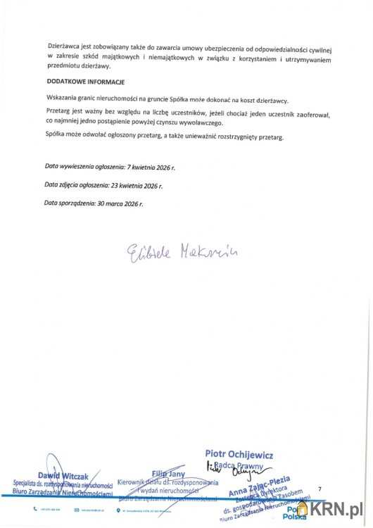 , Działki  do wynajęcia, Baranów, ul. 