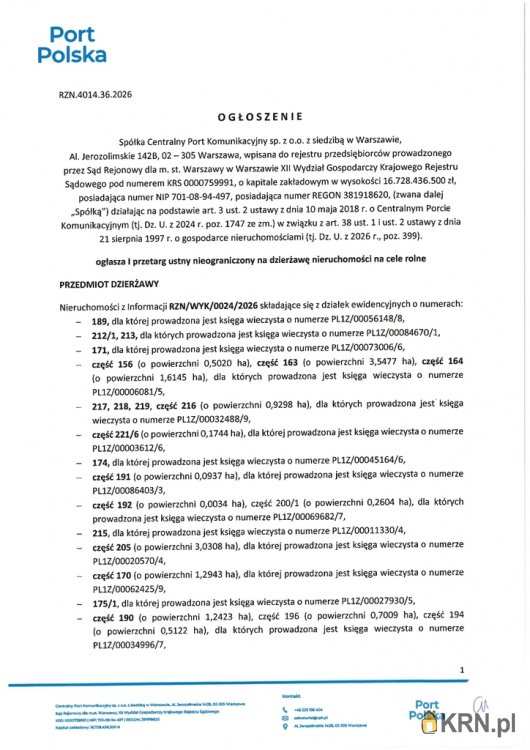 Działki  do wynajęcia, Nowy Oryszew, ul. , 