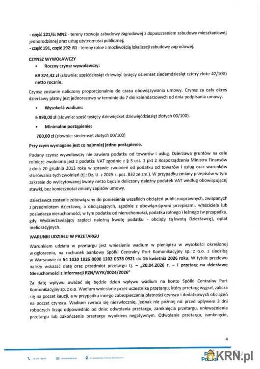 Nowy Oryszew, ul. , , Działki  do wynajęcia