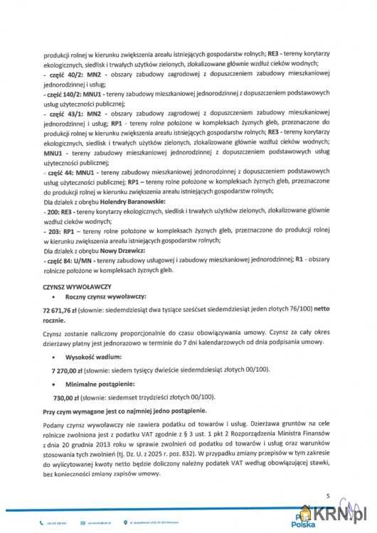 , Baranów, ul. , Działki  do wynajęcia