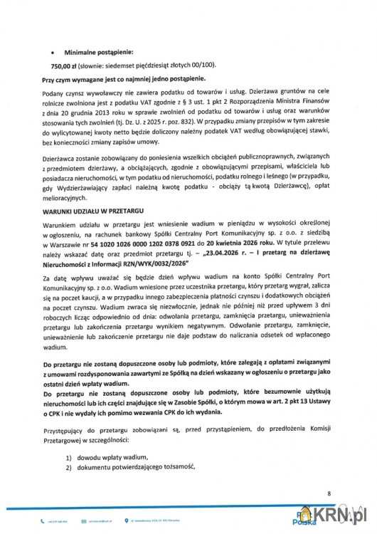 Działki  do wynajęcia, Baranów, ul. , 