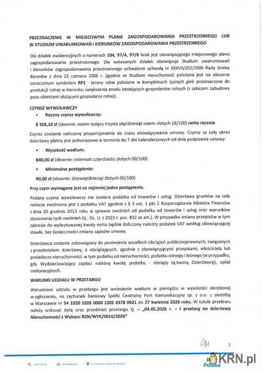 Działki  do wynajęcia, , Buszyce, ul. 