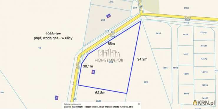 , Wolskie, ul. Górna, Działki  na sprzedaż