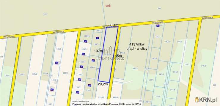 Nowy Prażmów, ul. Wiśniowa, Działki  na sprzedaż, 