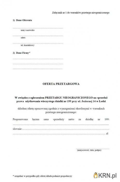 Działki  na sprzedaż, , Łódź, ul. 