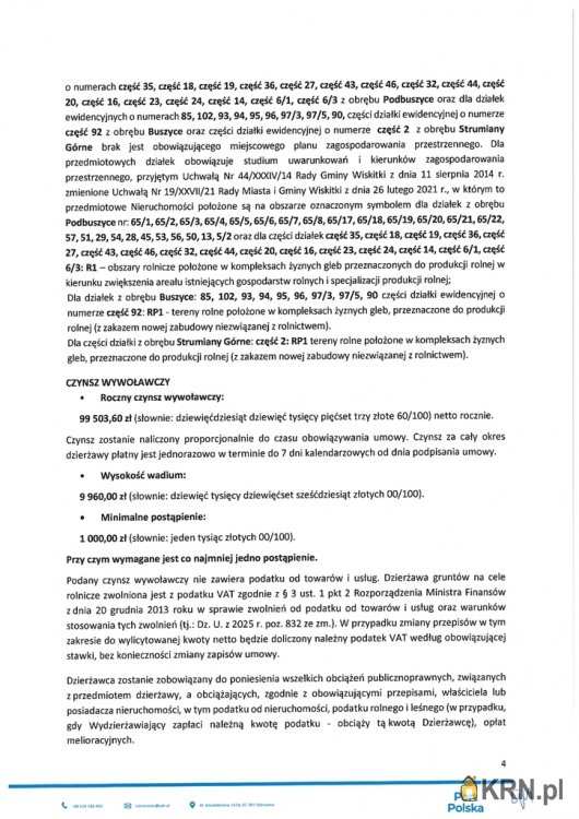 Podbuszyce, ul. , , Działki  do wynajęcia