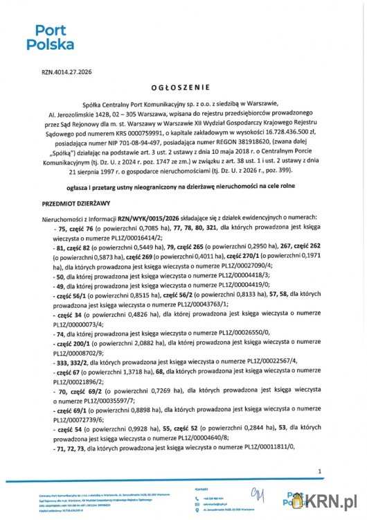 Działki  do wynajęcia, Baranów, ul. , 