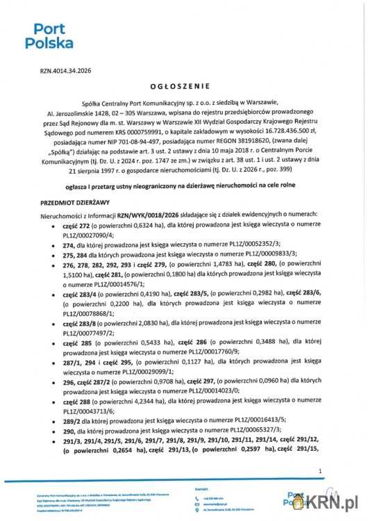 Działki  do wynajęcia, Baranów, ul. , 