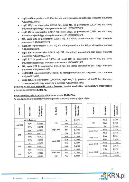Baranów, ul. , Działki  do wynajęcia, 