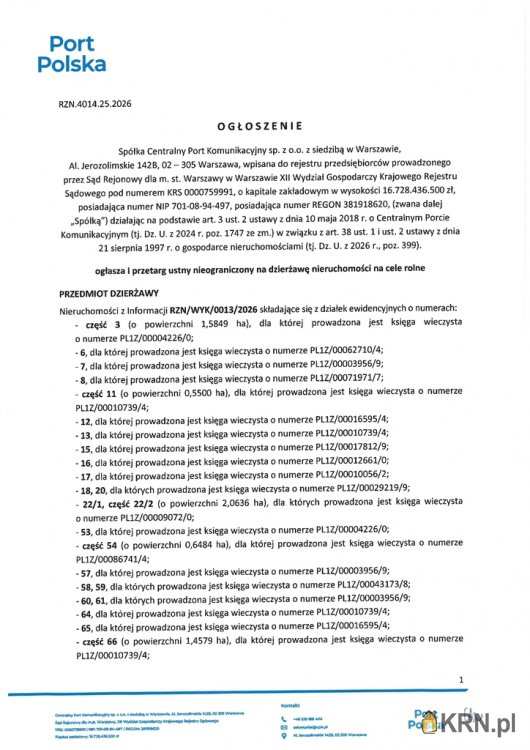 Działki  do wynajęcia, Duninopol, ul. , 