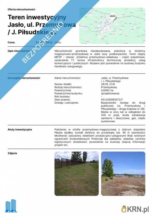 Działki  na sprzedaż, Jasło, ul. Przemysłowa, 