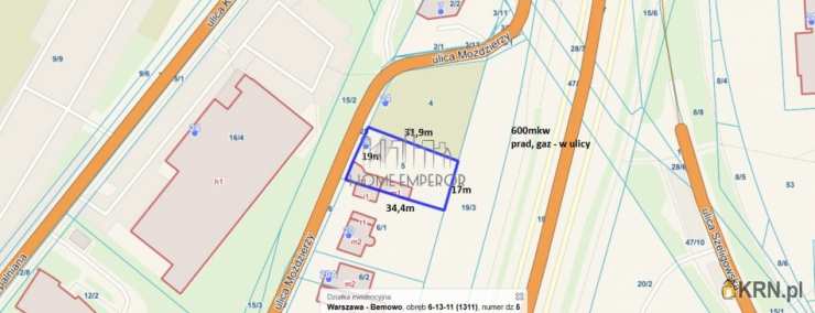 Działki  na sprzedaż, , Warszawa, Bemowo/Chrzanów, ul. Moździerzy