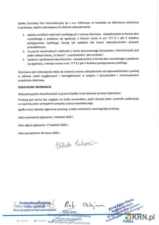 , Działki  do wynajęcia, Duninopol, ul. 