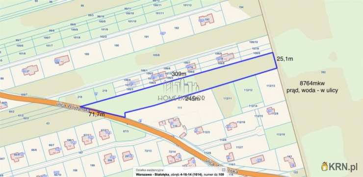 Działki  na sprzedaż, Warszawa, Białołęka/Kobiałka, ul. Wojdyńska, 