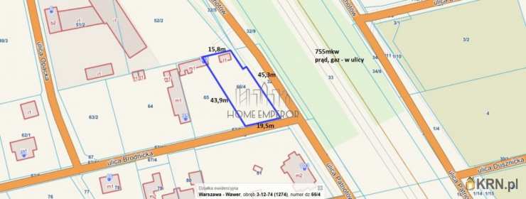 Home Emperor Sp. z o.o., Działki  na sprzedaż, Warszawa, Wawer/Miedzeszyn, ul. Patriotów