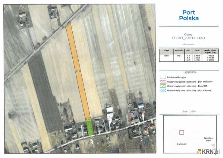 , Działki  do wynajęcia, Osiny, ul. 