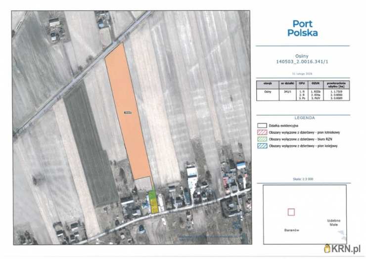 , Działki  do wynajęcia, Osiny, ul. 