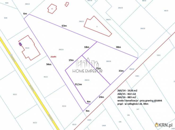 Działki  na sprzedaż, , Józefin, ul. Chabrowa