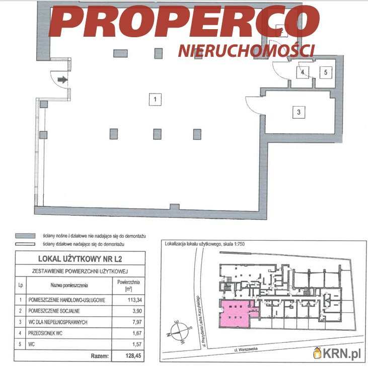 1 pokojowe, Kielce, ul. , Lokal użytkowy  do wynajęcia
