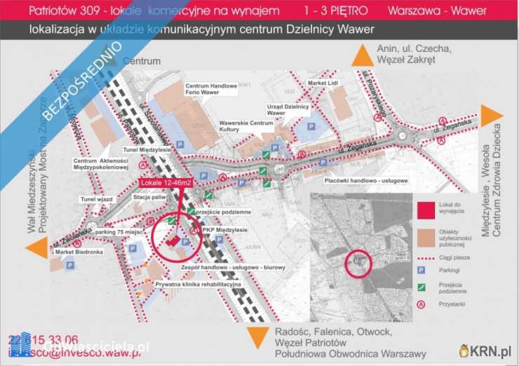 Warszawa, Wawer, ul. Patriotów, 1 pokojowe, Lokal użytkowy  do wynajęcia