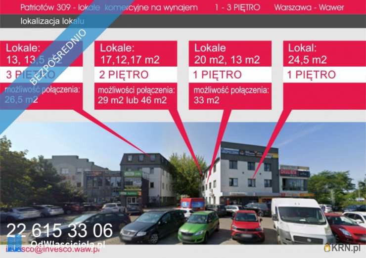 1 pokojowe, Lokal użytkowy  do wynajęcia, Warszawa, Wawer, ul. Patriotów