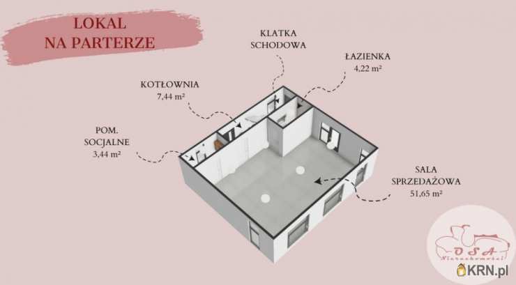 3 pokojowe, Lokal użytkowy  na sprzedaż, Mosina, ul. 