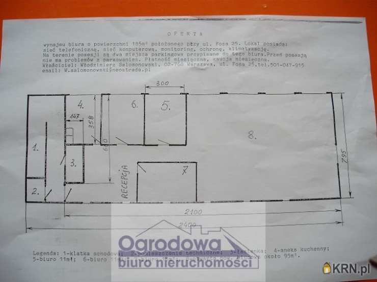 Lokal użytkowy  do wynajęcia, Warszawa, Mokotów, ul. , 