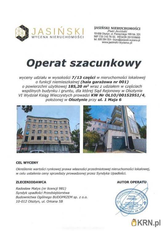 , Lokal użytkowy  na sprzedaż, Olsztyn, ul. 