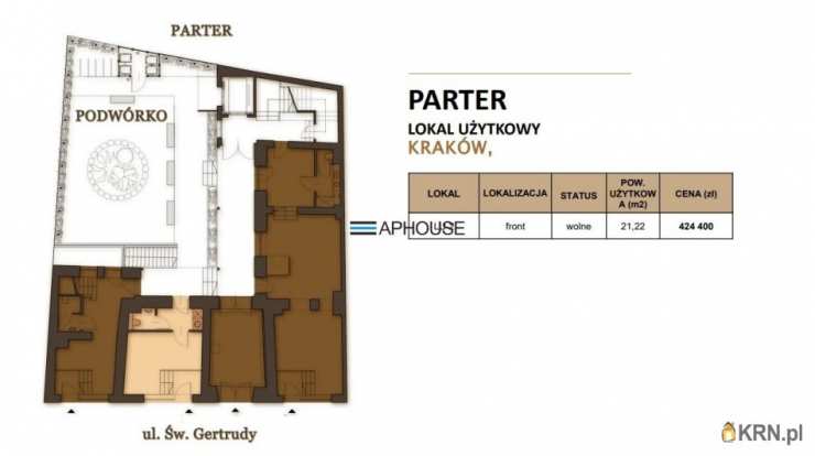 Lokal użytkowy  na sprzedaż, Kraków, Stare Miasto, ul. św. Gertrudy, 