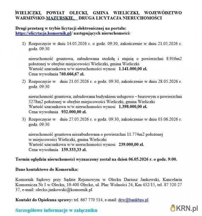 Lokal użytkowy  na sprzedaż, Wieliczki, ul. , 