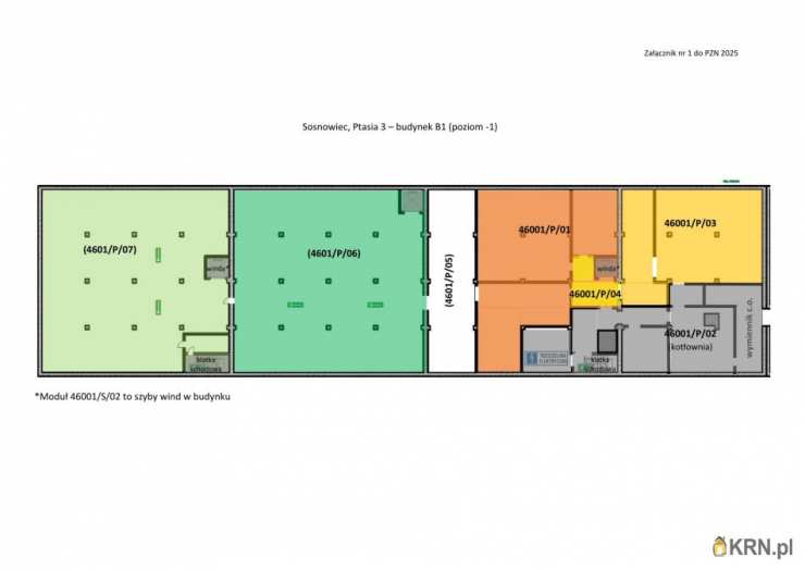 Lokal użytkowy  do wynajęcia, 1 pokojowe, Sosnowiec, ul. Ptasia