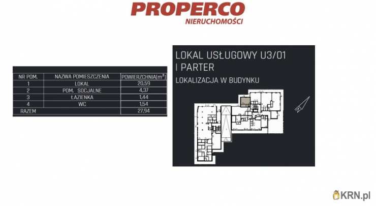 2 pokojowe, Lokal użytkowy  na sprzedaż, Jędrzejów, ul. 