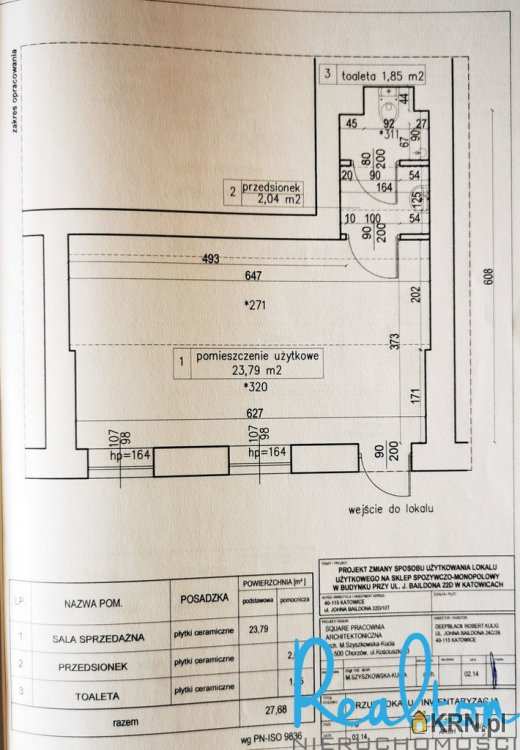 , Lokal użytkowy  na sprzedaż, Katowice, Dąb, ul. 