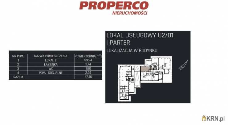 2 pokojowe, Lokal użytkowy  na sprzedaż, Jędrzejów, ul. 