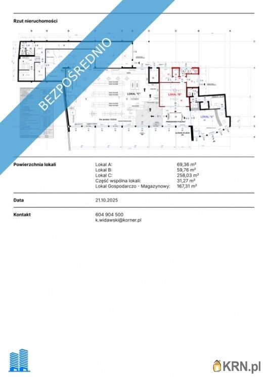 Lokal użytkowy  do wynajęcia, 3 pokojowe, Strzałków, ul. Kopernika
