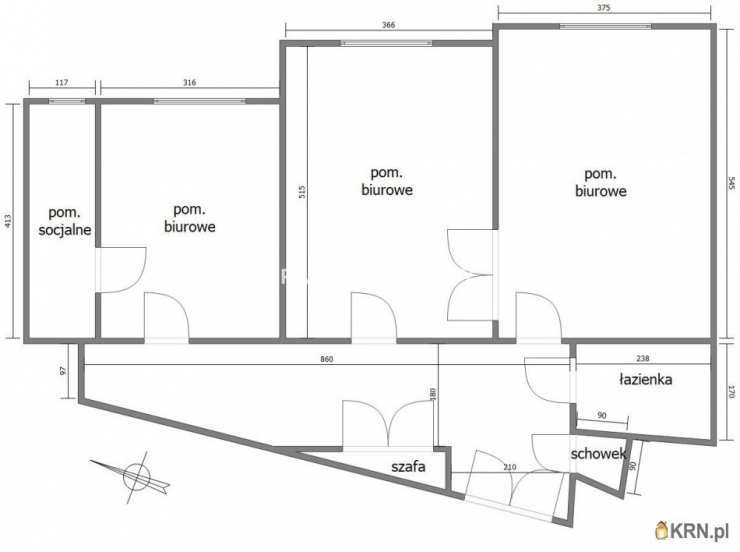 Kraków, Stare Miasto, ul. Krowoderska, Lokal użytkowy  do wynajęcia, 3 pokojowe