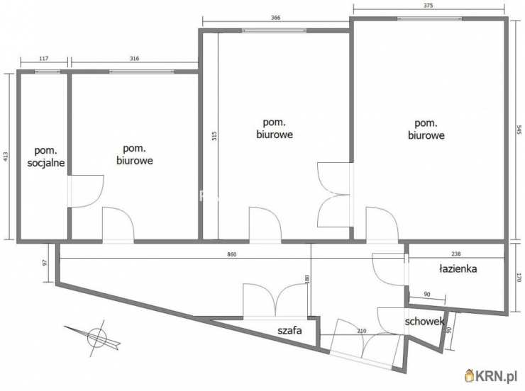 Kraków, Stare Miasto, ul. Krowoderska, Lokal użytkowy  do wynajęcia, 3 pokojowe