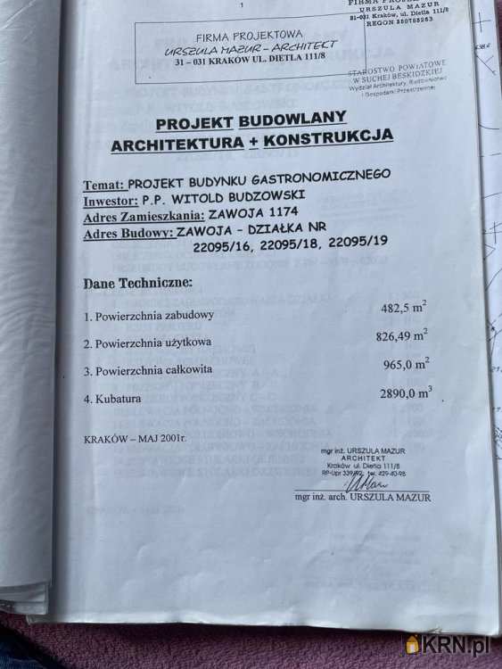 Lokal użytkowy  na sprzedaż, Zawoja, ul. , 
