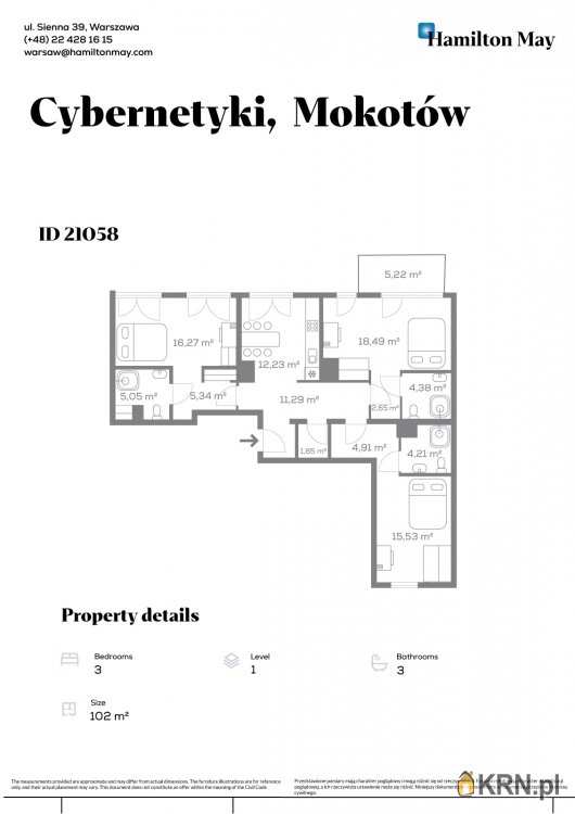 Hamilton May, Mieszkanie  na sprzedaż, Warszawa, ul. 