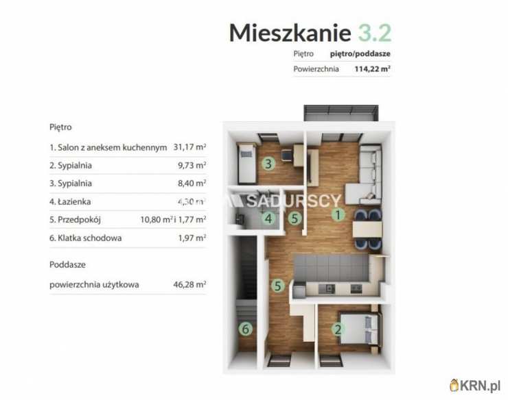 Mieszkanie  na sprzedaż, 3 pokojowe, Śledziejowice, ul. 