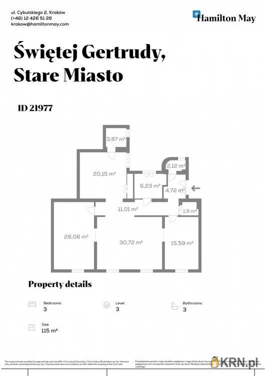 Kraków, Stare Miasto, ul. św. Gertrudy, Mieszkanie  na sprzedaż, 