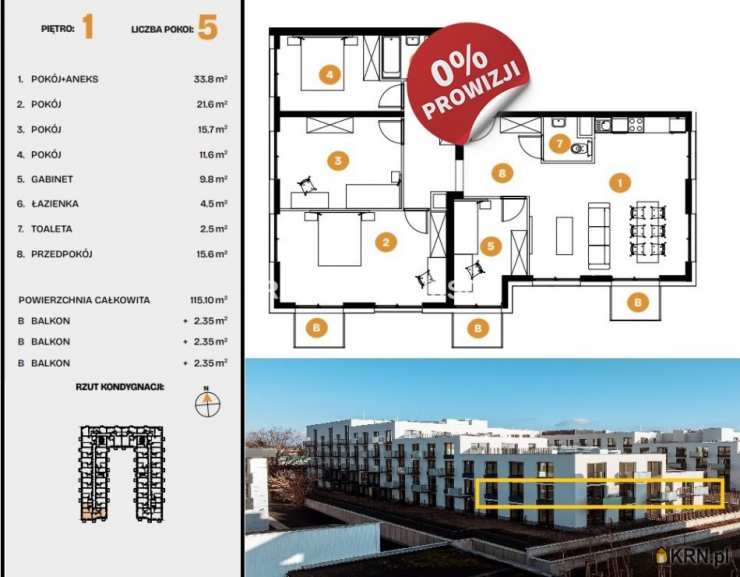 Mieszkanie  na sprzedaż, Kraków, Bronowice, ul. Na Błonie, 3 pokojowe