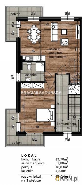 Kraków, Podgórze/Płaszów, ul. Myśliwska, Mieszkanie  na sprzedaż, 5 pokojowe