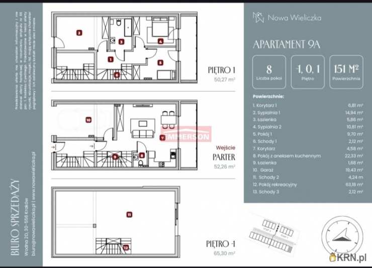 7 pokojowe, Wieliczka, ul. , Mieszkanie  na sprzedaż
