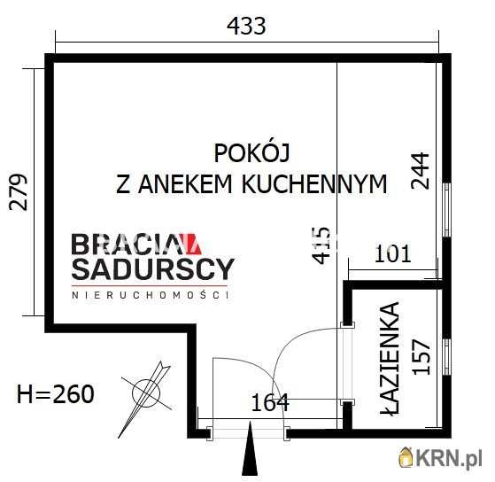 Kraków, Grzegórzki/Dąbie, ul. Mogilska, 1 pokojowe, Mieszkanie  na sprzedaż