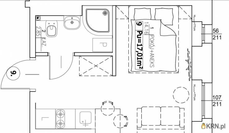 Łódź, Górna, ul. Politechniki, Mieszkanie  na sprzedaż, 1 pokojowe
